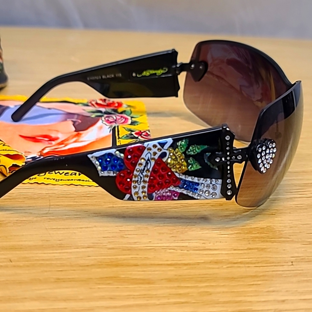 Ed Hardy Zeke Graphics Vintage Sunglasses